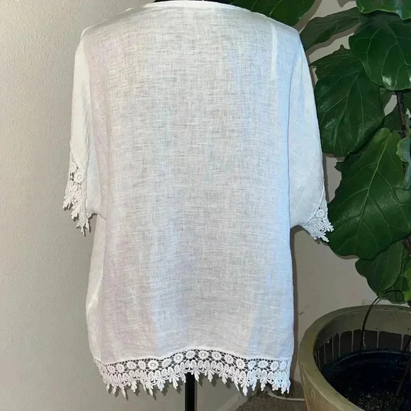 Bellambra Women’s Made in Italy 100% White 100% Linen Kimono Cover Up One Size - Picture 8 of 16